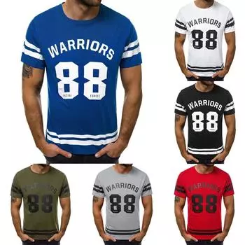 Модная мужская повседневная тонкая футболка с коротким рукавом и принтом в виде букв, блузка L чёрный