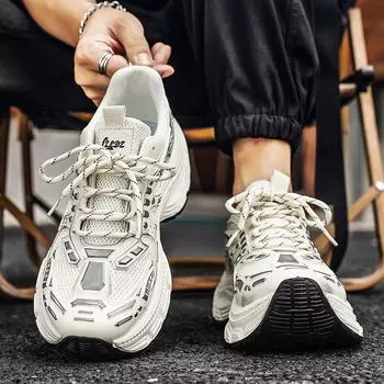 Модная мужская повседневная удобная обувь для студентов и мальчиков, трендовые мужские дышащие спортивные кроссовки с мягкой подошвой для бега 39 чёрный/белый