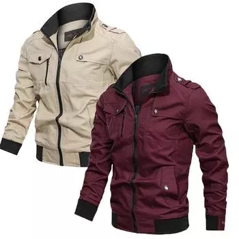 Куртка-карго мужская повседневная ветровка пальто мужская новая верхняя одежда Stand Slim Unload Jacket Mens M хаки