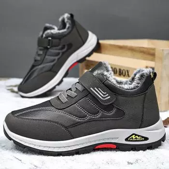 Модная мужская спортивная обувь, зимние теплые зимние ботинки, плюшевые нескользящие удобные зимние мужские хлопковые туфли для мужчин, повседневные кроссовки 39 синий