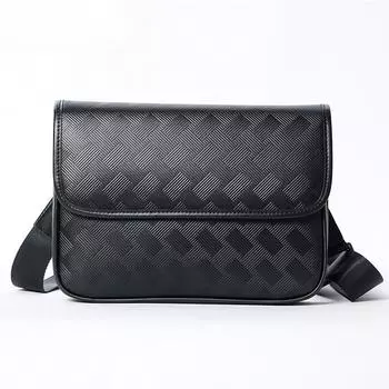 Модная мужская сумка через плечо из натуральной кожи с тиснением, наплечная сумка из натуральной кожи, стильная и удобная мужская сумка чёрный