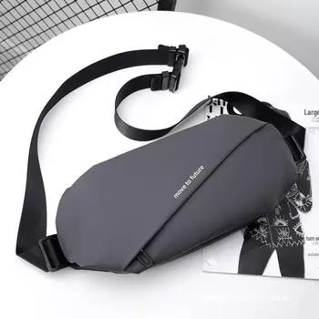 Модная мужская сумка через плечо с быстросъемной пряжкой – портативная небольшая спортивная сумка через плечо для телефона и необходимых вещей. button style чёрный/гагат