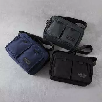 Модная мужская сумка через плечо в японском стиле с квадратным плетением и множеством карманов — практичная повседневная сумка-мессенджер для поездок на работу серый