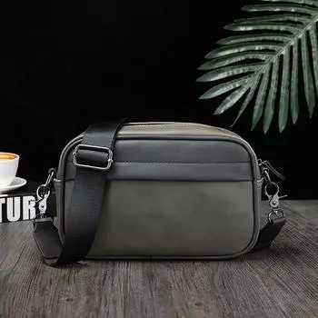 Модная мужская сумка через плечо в стиле ретро, однотонный небольшой рюкзак, повседневная сумка на плечо для мобильного телефона, мужская сумка One Size