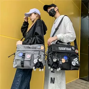 Модная мужская сумка-мессенджер большой вместимости в японском стиле - спортивный студенческий стиль Without Pendant армия зеленый