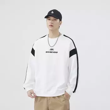 Модная мужская толстовка на осень, американский уличный стиль, круглый вырез, молодежный свободный свитер, модный бренд, универсальная нижняя часть рубашки, верх S