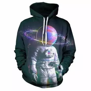 Модная мужская толстовка Planet 3D Digital Printing Casual Baseball Clothing Loose Hoodie Sweatshirt S
