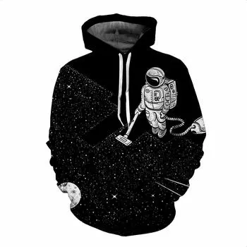 Модная мужская толстовка Planet 3D Digital Printing Casual Baseball Clothing Loose Hoodie Sweatshirt S