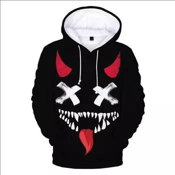 Модная мужская толстовка с капюшоном Devil 3D Graphic Hoodie Sweatshirts Мужская мода Casual Funny Pullovers Harajuku Hoodies Coat Y2k Clothing L