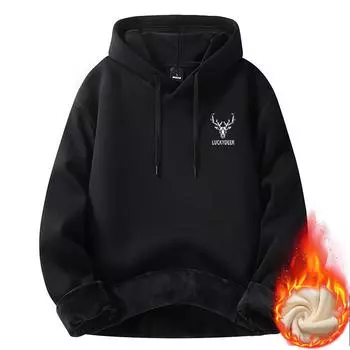 Модная мужская толстовка с капюшоном, мужской осенне-зимний новый хлопковый утолщенный свободный свитер, мужская куртка с принтом в виде овечьей головы M: recommended 80-55kg