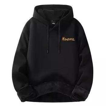 Модная мужская толстовка с капюшоном на осень и зиму, новая хлопковая утолщенная свободная куртка, свитер M: recommended 80-55kg