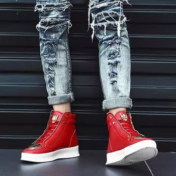 Модная мужская трендовая дышащая обувь для доски, повседневная прогулочная обувь 39 красный