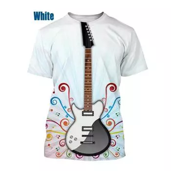 Модная мужская/женская музыкальная бас-гитара DJ забавная повседневная футболка с коротким рукавом с 3D принтом S