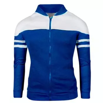 Модная мужская зимняя куртка-ветровка с молнией, в стиле пэчворк, с длинным рукавом L