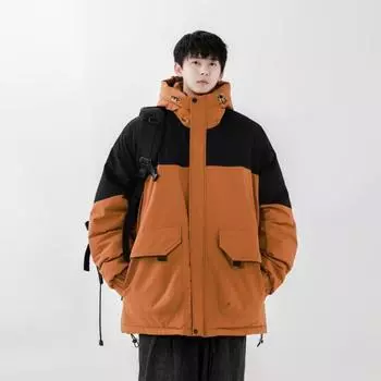 Модная мужская зимняя модная корейская удобная утолщенная куртка-пуховик универсальная теплая куртка для защиты от холода M