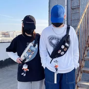 Модная нагрудная сумка для мальчиков, водонепроницаемая студенческая сумка-мессенджер для мобильного телефона, мужская повседневная спортивная сумка для отдыха на открытом воздухе, женская