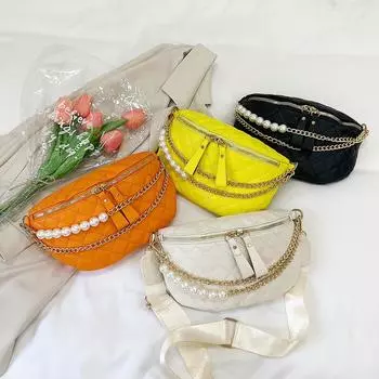 Модная нагрудная сумка с бриллиантами, женская, для отдыха на открытом воздухе, большая вместительная поясная сумка 2024 года, новая корейская версия, сумка-мессенджер через плечо в иностранном стиле