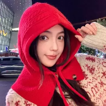 Модная накидка, термошапка, детский шарф, интегрированная шапка, зимняя шапка-ушанка Barak Method, вязаная шерстяная шапка