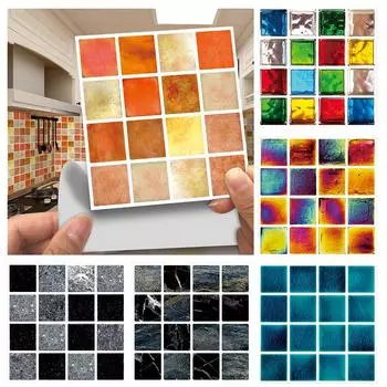 Модная наклейка на стену, ретро ПВХ, водостойкая клейкая домашняя наклейка для кухни, мебели для ванной комнаты 10pcs