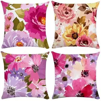 Модная наволочка с акварельным цветочным принтом для спальни, украшения дома, офисного кресла, гостиной, дивана, наволочка 45x45 см 40x40cm
