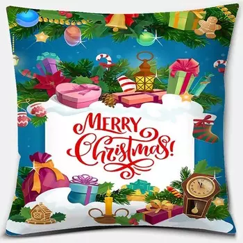 Модная наволочка с принтом Санта/Снеговика/Снеговика, квадратная наволочка, украшение для дома и офиса, наволочка 40X40CM