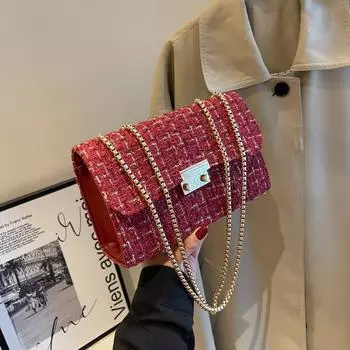 Модная небольшая шерстяная ароматная сумка для женщин 2023 года, новая маленькая квадратная сумка с текстурной сеткой в западном стиле, простая сумка через плечо