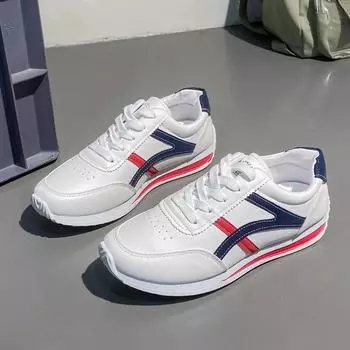 Модная неформальная женская обувь Zapatillas De Deporte De Cabeza Redonda, Zapatos Ligeros, Verstil, Transpirable, перекрестная шнуровка, Blanco, теннис 35 синий