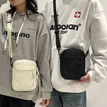 Модная нейлоновая повседневная простая сумка для телефона, маленькая сумка через плечо, новые модные тенденции, спортивные сумки через плечо для мужчин и женщин белый