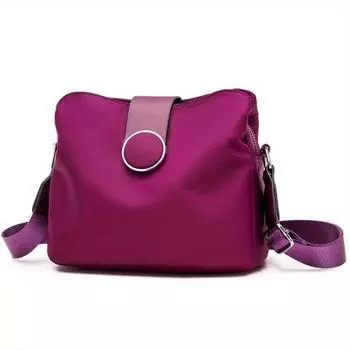 Модная нейлоновая сумка через плечо, однотонная сумка через плечо, женская повседневная сумка и кошелек для поездок на работу 8.66x4.33x7.09inch фиолетовый