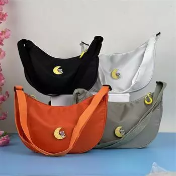 модная нейлоновая сумка на одно плечо, однотонная сумка через плечо для женщин, девочек-подростков, колледжа, белых воротничков, офиса, работы, бизнеса, путешествий 26x16x6cm чёрный