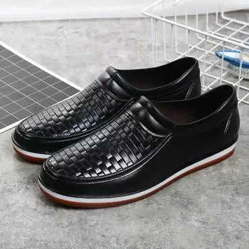 Модная Нескользящая Дождевая Обувь Мужские Низкие Рабочие Дождевые Сапоги Водонепроницаемая Обувь для Кухни Мужская Повседневная Резиновая Обувь Zapatillas De Hombre 39