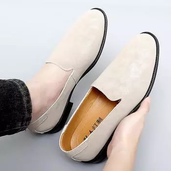 Модная нескользящая мужская удобная обувь, модные мужские мокасины для отдыха на открытом воздухе, универсальные мужские деловые туфли, мужские туфли из натуральной кожи без застежек 38 чёрный