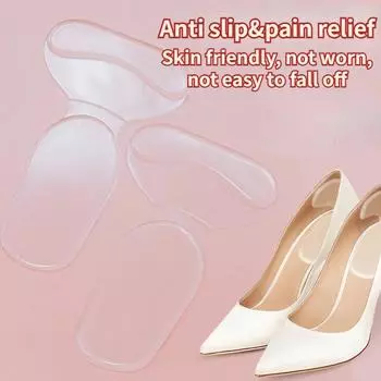 Модная невидимая съемная подушечка/Т-образная подушечка, силиконовая половинная подушечка, прозрачная противоскользящая и амортизирующая стелька с частицами