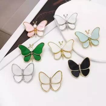 Модная нежная брошь-бабочка с жемчугом в виде бабочки, креативные ювелирные аксессуары, элегантная пара, панк-вечеринка, праздничный подарок на день рождения, аксессуар светло-зеленый