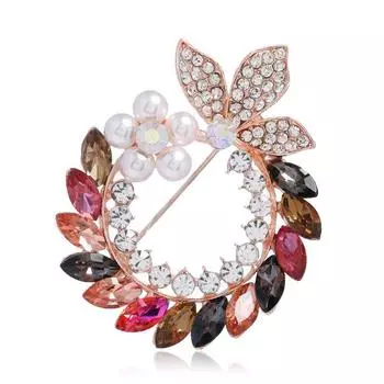 Модная нежная цветочная креативная брошь в стиле ретро, элегантная брошь в виде цветка со стразами