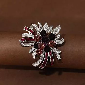 Модная нежная фиолетовая брошь со стразами для женщин, универсальная брошь-булавка с кристаллами, простая пуговица для шарфа, аксессуары для одежды