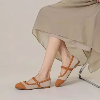 Модная ниша сетевая поверхность одиночные туфли женские плоские полые дышащие туфли Мэри Джейн одиночные туфли 36 чёрный