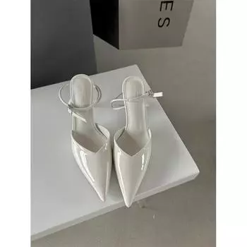 Модная нишевая французская сумка на высоком каблуке, сандалии с головкой, женская обувь, туфли-лодочки с острым носком 35