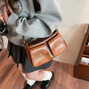 Модная нишевая сумка через плечо, новая изысканная женская сумка, текстура, повседневная, простая, сумка-мессенджер, маленькая квадратная сумка 29*8*15