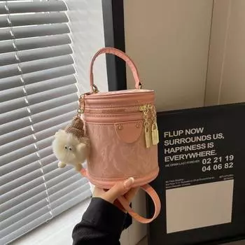 Модная нишевая сумка-ведро для женщин 2024 года, весна-лето, новинка, тренд, универсальная фактурная сумка-мессенджер, женская сумка через плечо