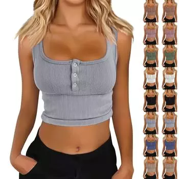 Модная нить Тонкий безрукавный топ для женщин L чёрный