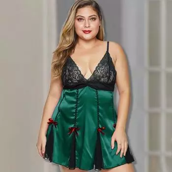 Модная ночная рубашка больших размеров из спандекса, мягкая 3XL красный