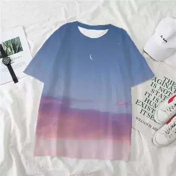 Модная новая 3D-печатная летняя повседневная женская красивая футболка уличная одежда для активного отдыха спортивная дышащая модная стильная одежда S