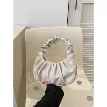 Модная новая дорогая сумка Cloud, плиссированная маленькая сумка, однотонная сумка на одно плечо, подмышка, женская сумка, универсальная однотонная сумка, женская сумка