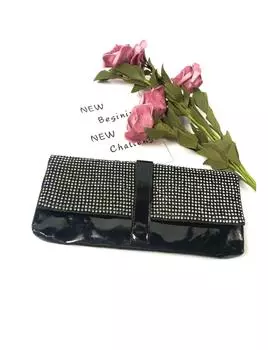 Модная новая одноплечевая косая женская сумка из искусственной кожи, женская сумка-клатч чёрный