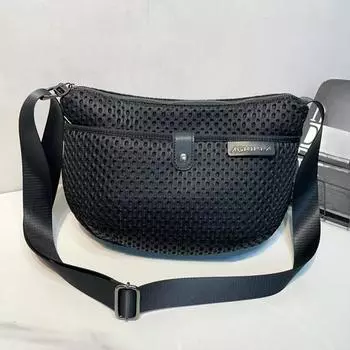 Модная новая сумка через плечо, сетчатая сумка через плечо, дорожная сумка для поездок на работу, простая повседневная женская сумка, универсальная модная сумка через плечо чёрный