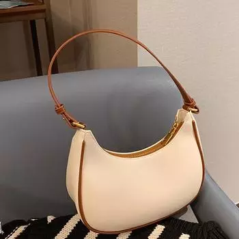 Модная новая сумка для подмышек для женщин, сумка на плечо из искусственной кожи, винтажная сумка для пельменей, дизайнерская портативная сумка для девочек, сумки-тоут 22*7*12cm белый