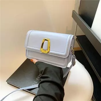 Модная новая сумка осень 2024 года, женская модная простая сумка через плечо, маленькая квадратная сумка, повседневная сумка-мессенджер для поездок на работу белый