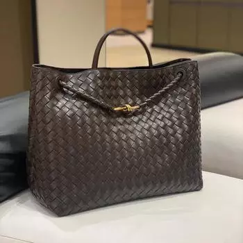 Модная новая тканая сумка большой емкости универсальная сетчатая сумка из коровьей кожи повседневная сумка на одно плечо 42x18x35cm вино красного