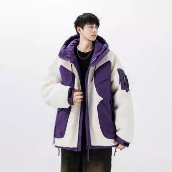Модная новая утолщенная куртка-пуховик с капюшоном, молодежная белая теплая повседневная куртка на утином пуху M